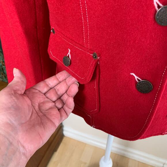 Vintage Size XL Women's Wool Blend Blazer Jacket Red Equestrian Western Quality - Picture 5 of 10